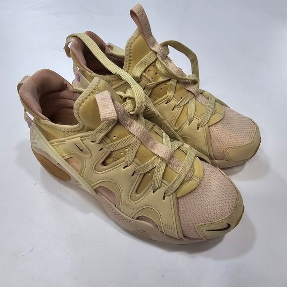 Nike Air Huarache Craft Sneaker in Sanddrift, Team Gold, Pink Oxford, & Earth - Picture 2 of 9